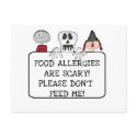 Halloween Food Allergies postcards