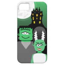Halloween Frankenstein and his bride iPhone 5 Case