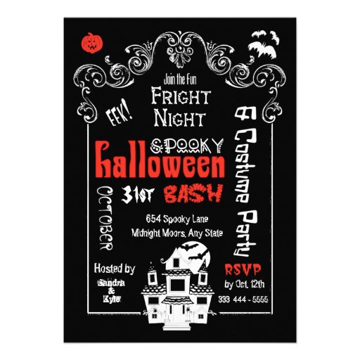 Halloween Fright Night Party Invitation- Groupon (front side)