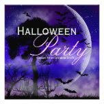 Halloween Full Moon & Bats Nightsky Invitation