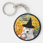 Halloween Funny Puppy Witch T-Shirts & Gift Items Keychain