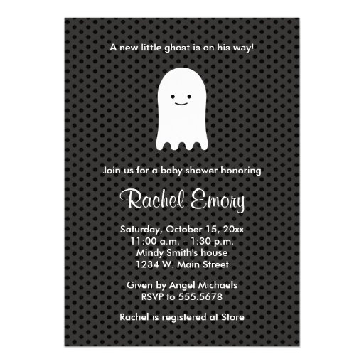 Halloween Ghost Baby Shower Invitations