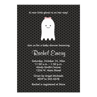 Halloween Ghost Baby Shower Invitations