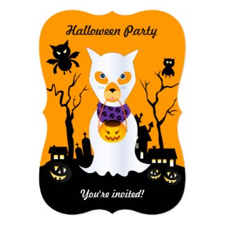 Halloween Ghost Dog 5x7 Paper Invitation Card