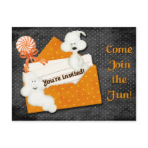 Halloween Ghost Invitation Postcard