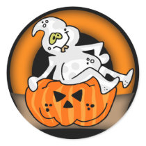 Halloween Ghost Round Stickers