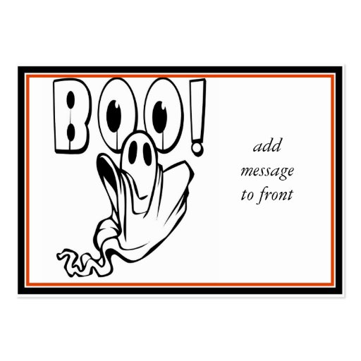 Halloween Ghost says "BOO!" Business Card Templates (front side)