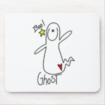 Halloween Ghost Stick Figure Mousepad