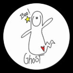 Halloween Ghost Stick Figure Sticker