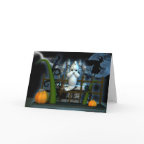 Halloween Ghost Witch rats and crows, scared ghost cards by moonlake Halloween Ghost Witch rats and crows, scared ghost cards