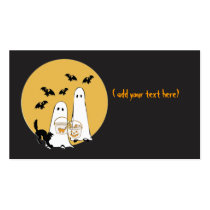 halloween ghosties on  black, business cards