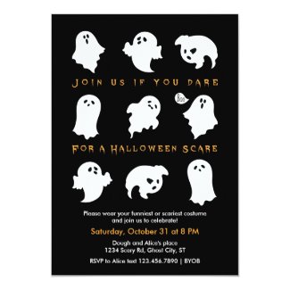 Halloween Ghosts Costume Party Invitation