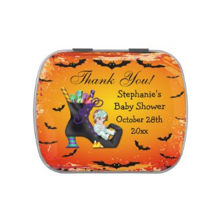 Halloween Girl Baby Shower Thank You Favor Candy Tin