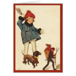 Halloween Girl &  Dachshund Chase Devil Cards