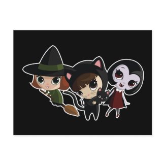 Halloween Girls postcard