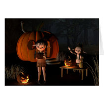 Halloween Goblins with Pumpkin House cards