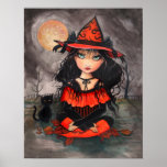 Halloween Gothic Big Eye Art Poster Print