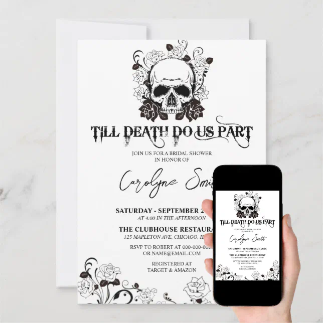 Halloween Gothic Bridal Shower Invitation Zazzle