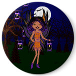 Halloween Gothic Faery Phoenix Hallow Button