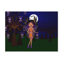 Halloween Gothic Faery Phoenix Hallow Postcard by KirstenEdwards Halloween Gothic Faery Phoenix Hallow Postcard