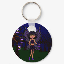 Halloween Gothic Faery Raven Hallow Keychain