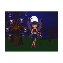 Halloween Gothic Faery Raven Hallow Postcard