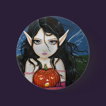 Halloween Gothic Fairy Pin Button buttons
