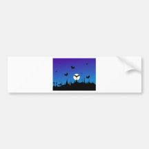 halloween-graveyard bumper sticker
