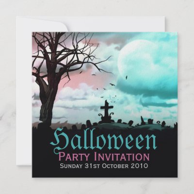 Halloween Graveyard Dusk Invitation invitation