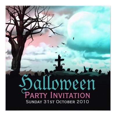 Halloween Graveyard Dusk Invitation