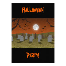 Halloween: Graveyard Scene: Invitation Card