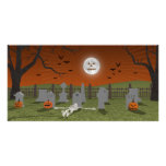 Halloween: Graveyard Scene: Picture Card