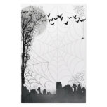 Halloween Graveyard Scene Silhouette Personalized Stationery