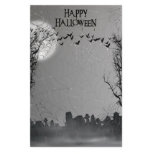 Halloween Graveyard Scene Silhouette Stationery Paper