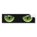 Halloween Green Cat Eyes bumpersticker