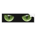 Halloween Green Cat Eyes bumper stickers