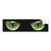 Halloween Green Cat Eyes bumper stickers by ruxique_fantasy Halloween Green Cat Eyes bumper stickers