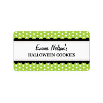 Halloween green polka dot pattern canning jar personalized address labels