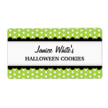 Halloween green polka dot pattern canning jar personalized shipping labels