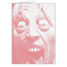 Halloween Greeting Card Zombie Face