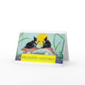 Halloween Greetings Witches on Mushrooms cards