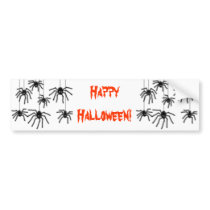 Halloween Hairy Cartoon Spiders Bumper Sticker