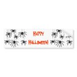Halloween Hairy Cartoon Spiders Bumper Sticker