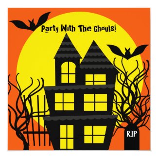 Halloween Haunted House Custom Invitation