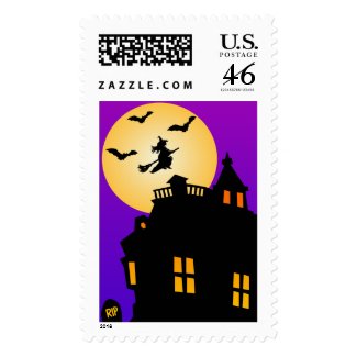 Halloween Haunted House Custom Postage stamp