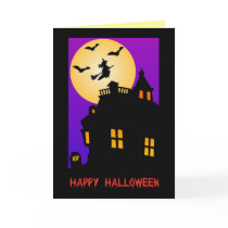 Halloween Haunted House Greeting Card