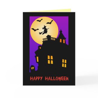 Halloween Haunted House Greeting Card card