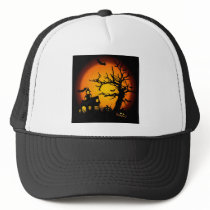 Halloween haunted house mesh hats