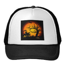 Halloween haunted house mesh hats