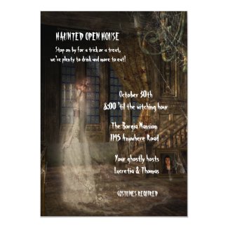 Halloween Haunted Open House 5x7 Paper Invitation Card